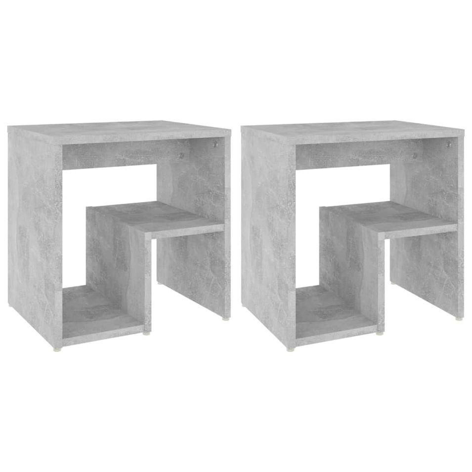 Tables de chevet 2 pcs Gris béton 40x30x40 cm - Photo n°1