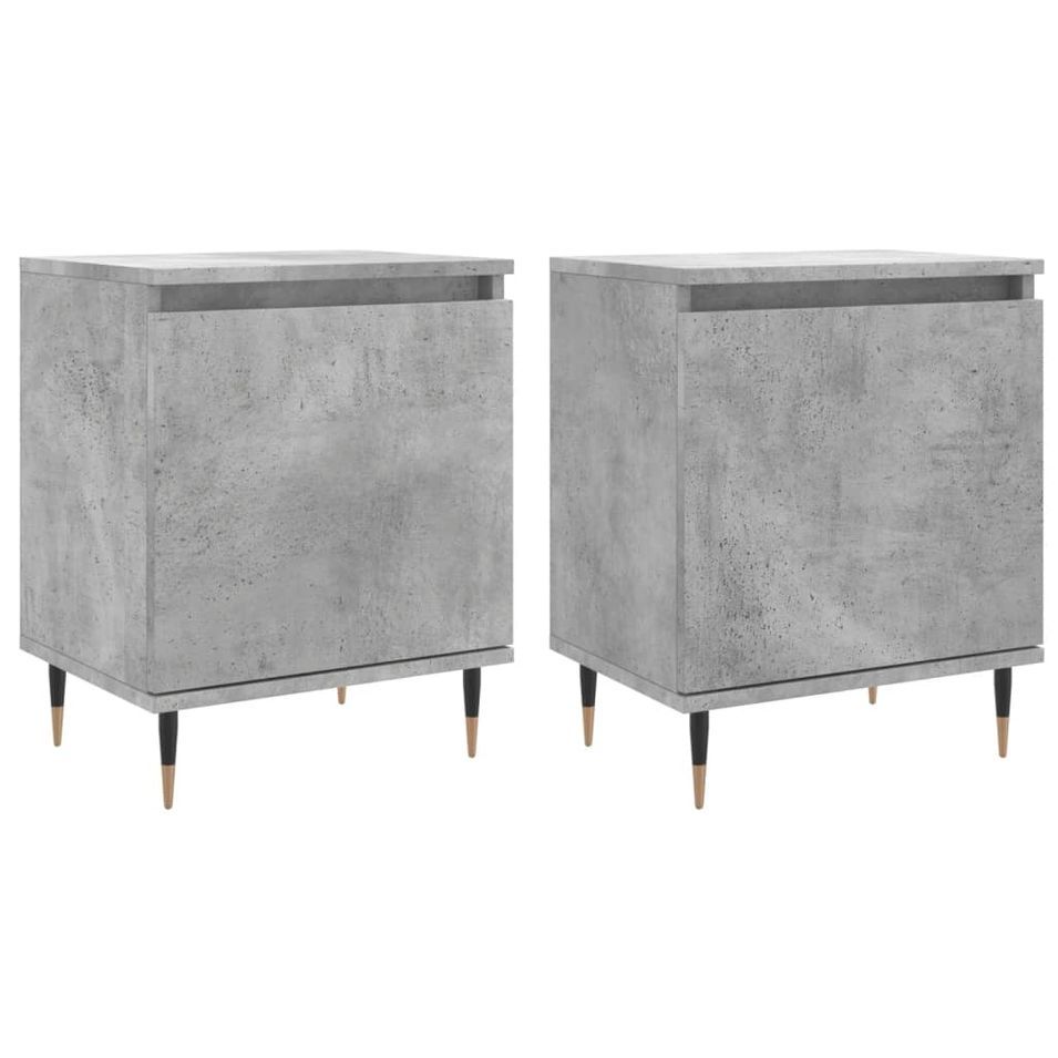 Tables de chevet 2 pcs gris béton 40x30x50 cm bois d'ingénierie - Photo n°1