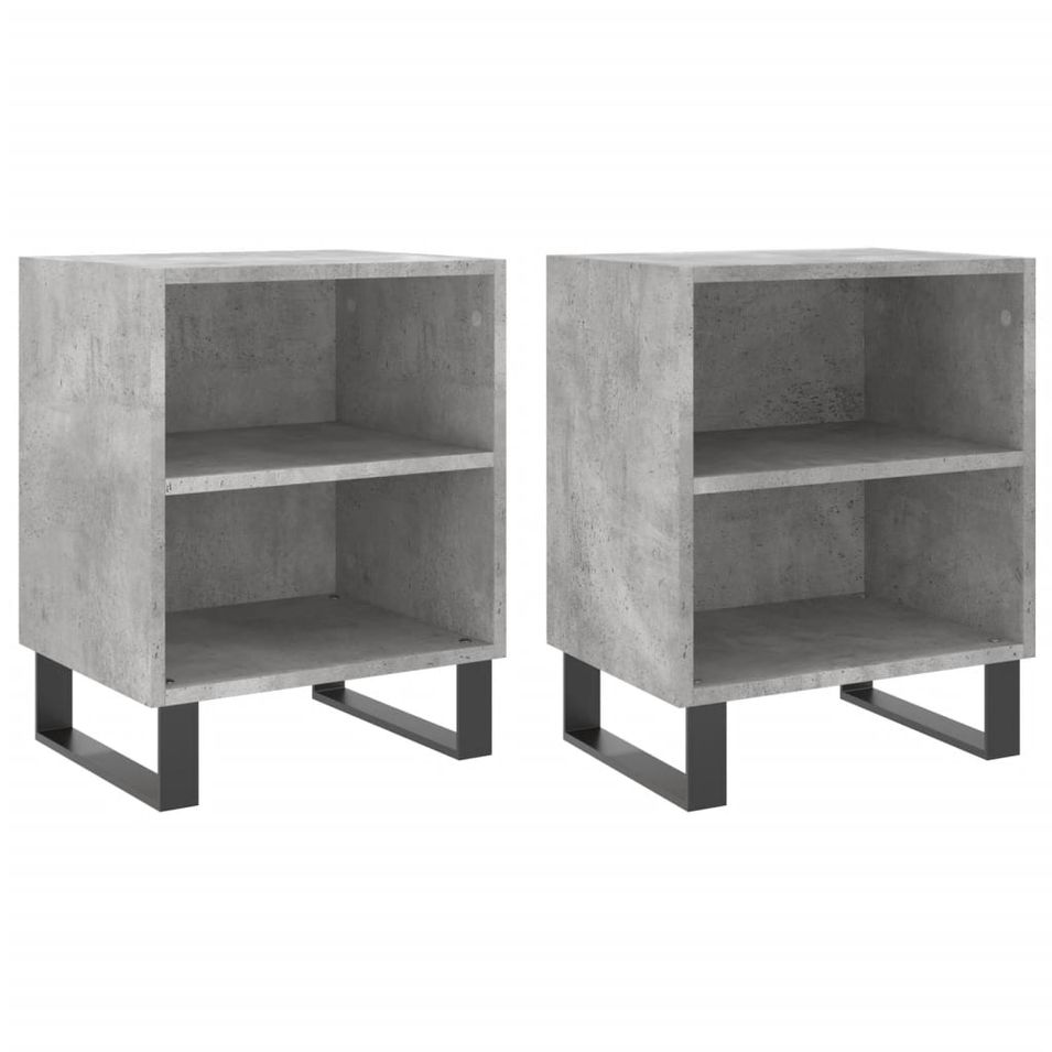 Tables de chevet 2 pcs gris béton 40x30x50 cm bois d'ingénierie - Photo n°1