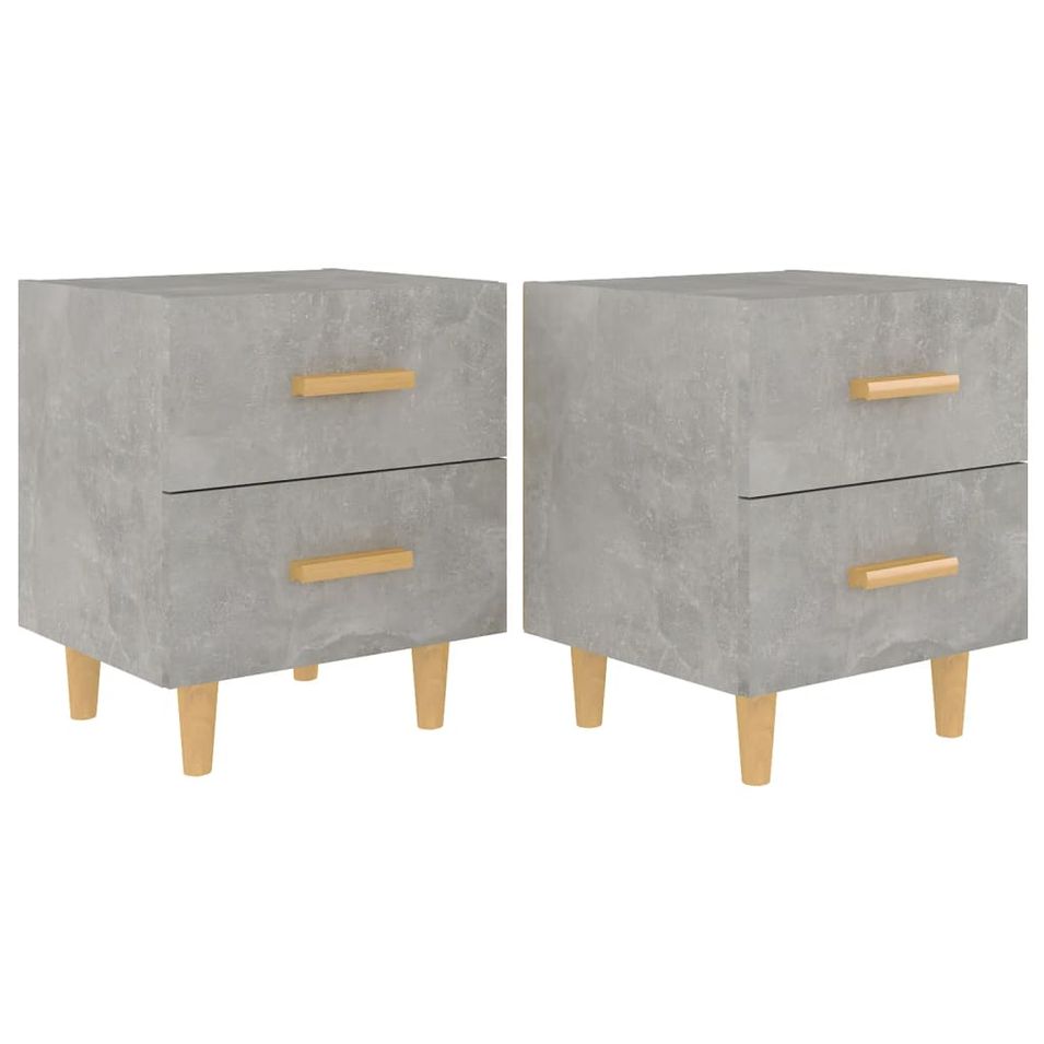 Tables de chevet 2 pcs Gris béton 40x35x47,5 cm - Photo n°1