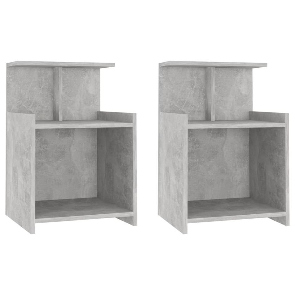 Tables de chevet 2 pcs Gris béton 40x35x60 cm - Photo n°1