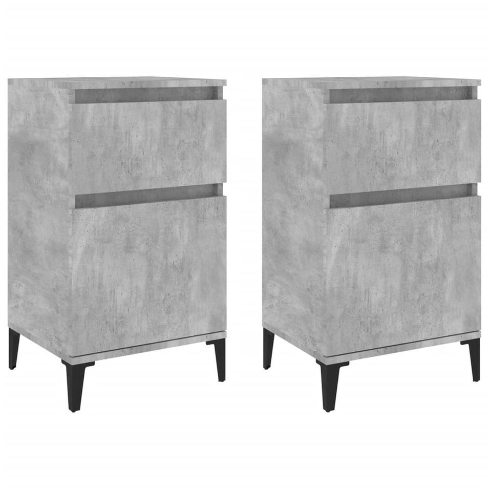 Tables de chevet 2 pcs gris béton 40x35x70 cm - Photo n°1