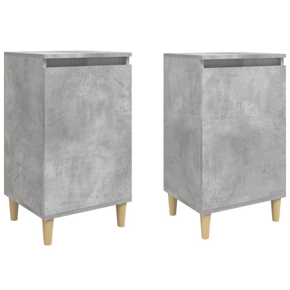 Tables de chevet 2 pcs gris béton 40x35x70 cm bois d'ingénierie - Photo n°1