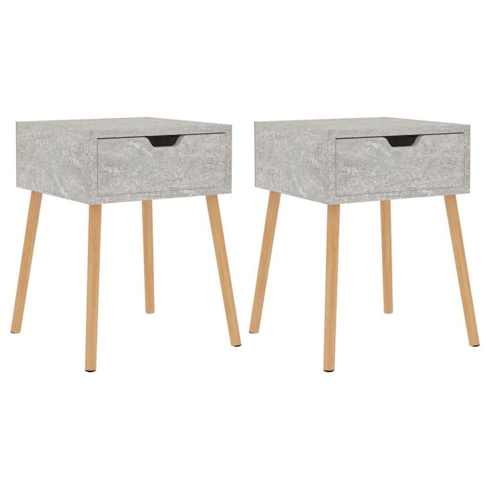 Tables de chevet 2 pcs Gris béton 40x40x56 cm - Photo n°1