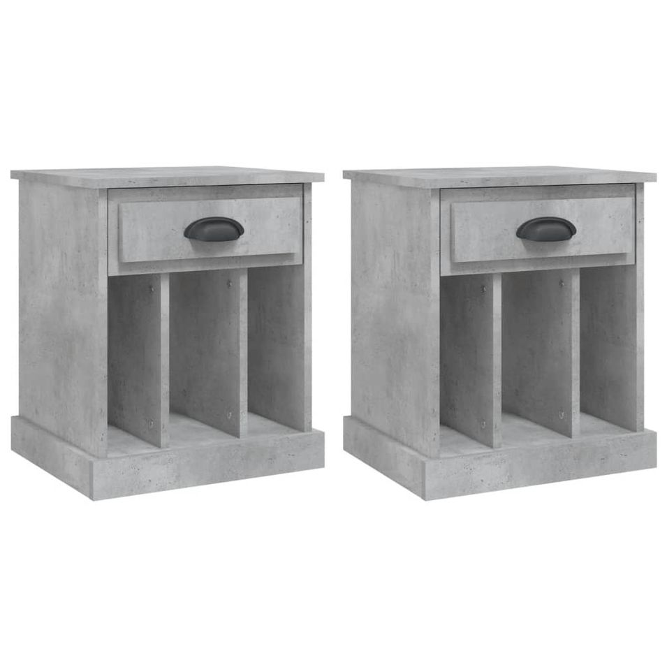 Tables de chevet 2 pcs gris béton 43x36x50 cm - Photo n°1