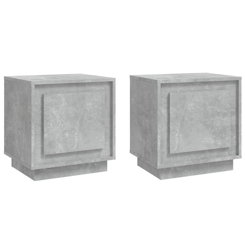Tables de chevet 2 pcs gris béton 44x35x45 cm bois d'ingénierie - Photo n°1