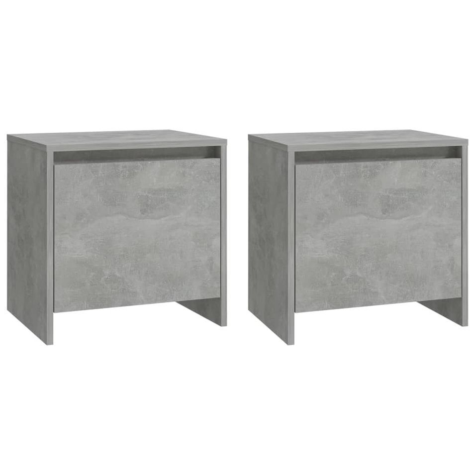 Tables de chevet 2 pcs Gris béton 45x34x44,5 cm - Photo n°1