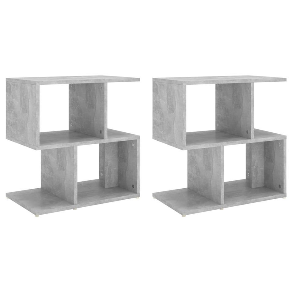 Tables de chevet 2 pcs Gris béton 50x30x51,5 cm - Photo n°1