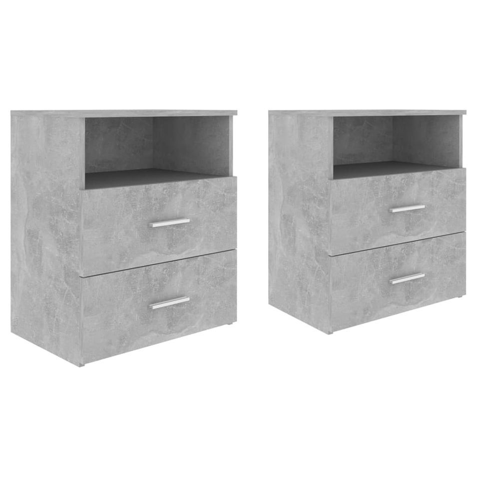 Tables de chevet 2 pcs Gris béton 50x32x60 cm - Photo n°1