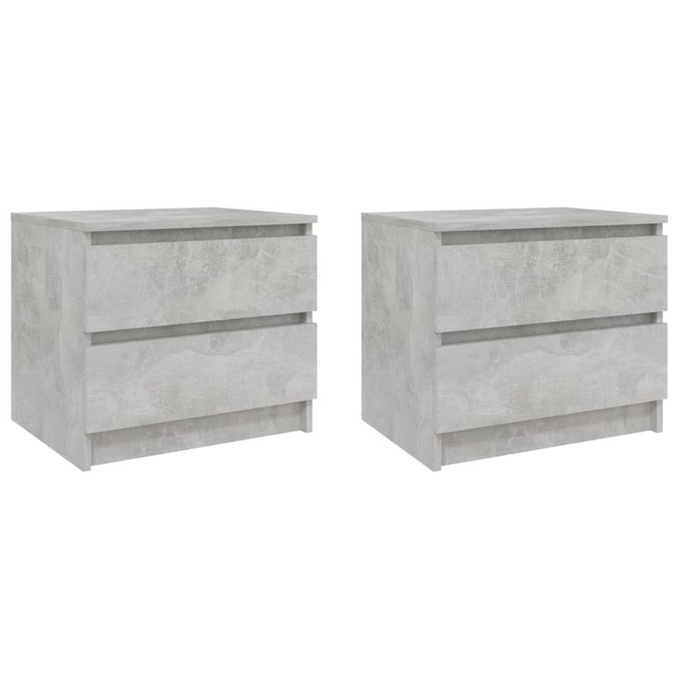Tables de chevet 2 pcs Gris béton 50x39x43,5 cm - Photo n°1