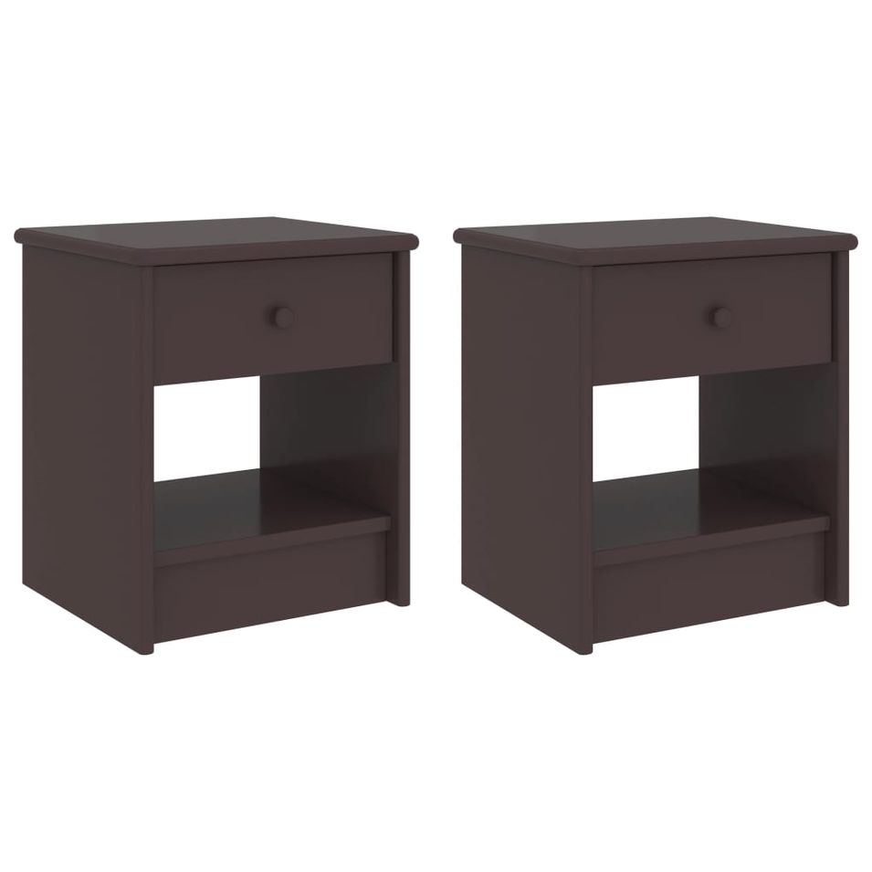 Tables de chevet 2 pcs Marron foncé 35x30x40 cm Bois de pin - Photo n°1