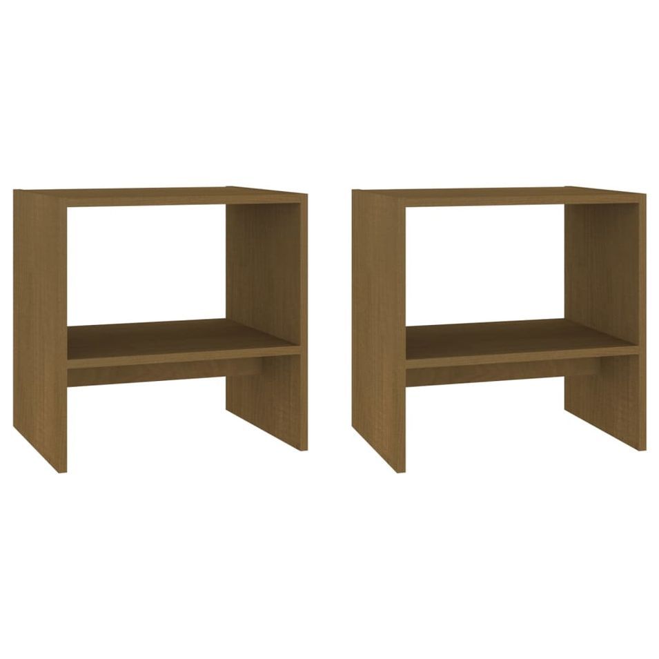 Tables de chevet 2 pcs Marron miel 40x30,5x40 cm Bois de pin 2 - Photo n°1