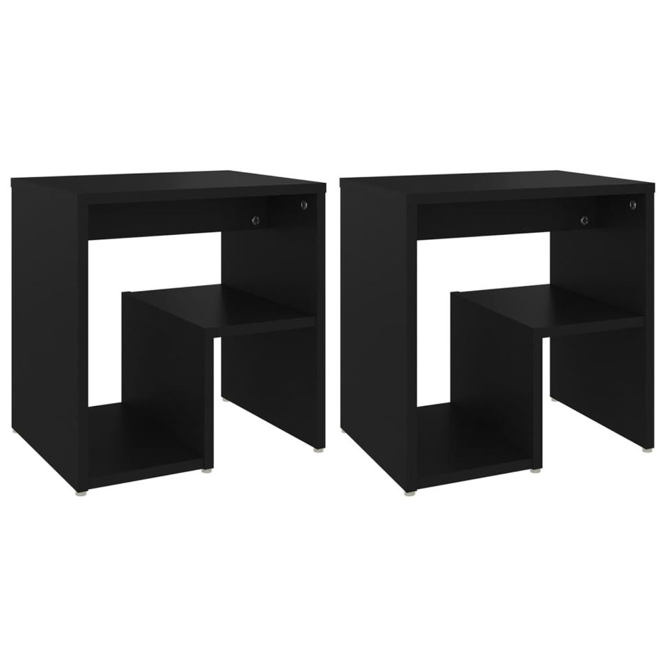 Tables de chevet 2 pcs Noir 40x30x40 cm - Photo n°1