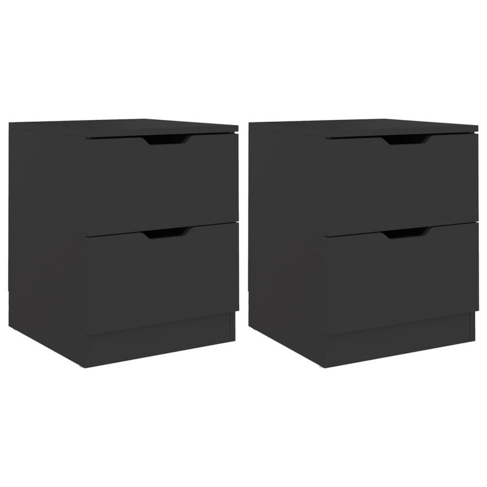 Tables de chevet 2 pcs Noir 40x40x50 cm - Photo n°1