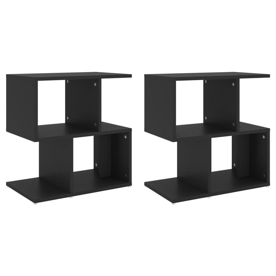 Tables de chevet 2 pcs Noir 50x30x51,5 cm - Photo n°1
