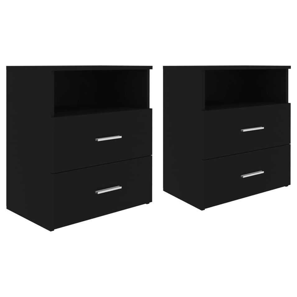 Tables de chevet 2 pcs Noir 50x32x60 cm - Photo n°1