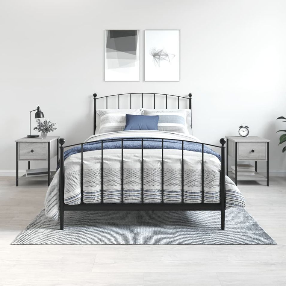 Tables de chevet 2 pcs sonoma gris 34x35,5x45cm bois ingénierie - Photo n°1