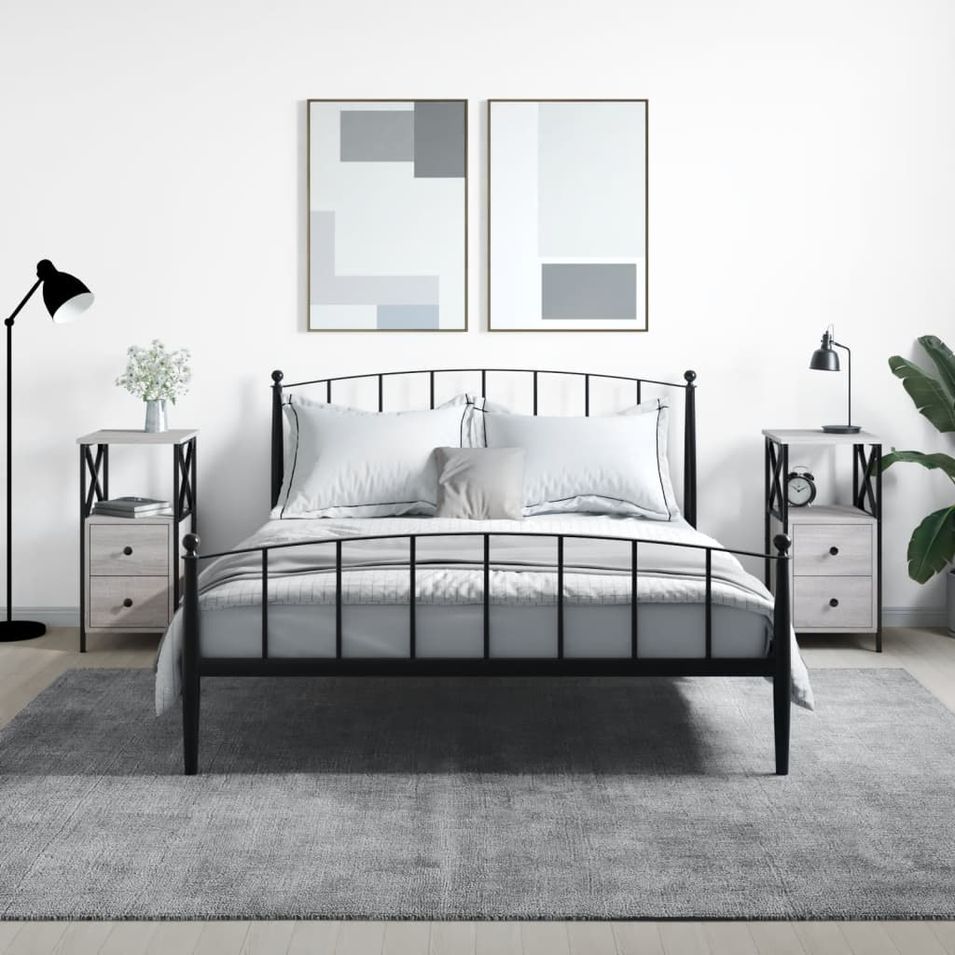 Tables de chevet 2 pcs sonoma gris 34x35,5x70cm bois ingénierie - Photo n°1