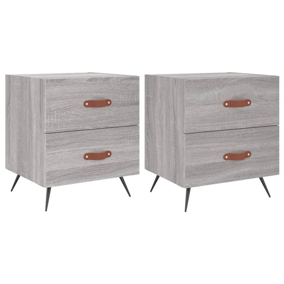 Tables de chevet 2 pcs sonoma gris 40x35x47,5 cm - Photo n°1