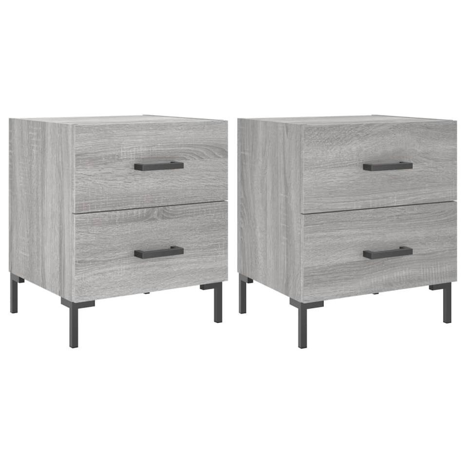 Tables de chevet 2 pcs sonoma gris 40x35x47,5 cm - Photo n°1