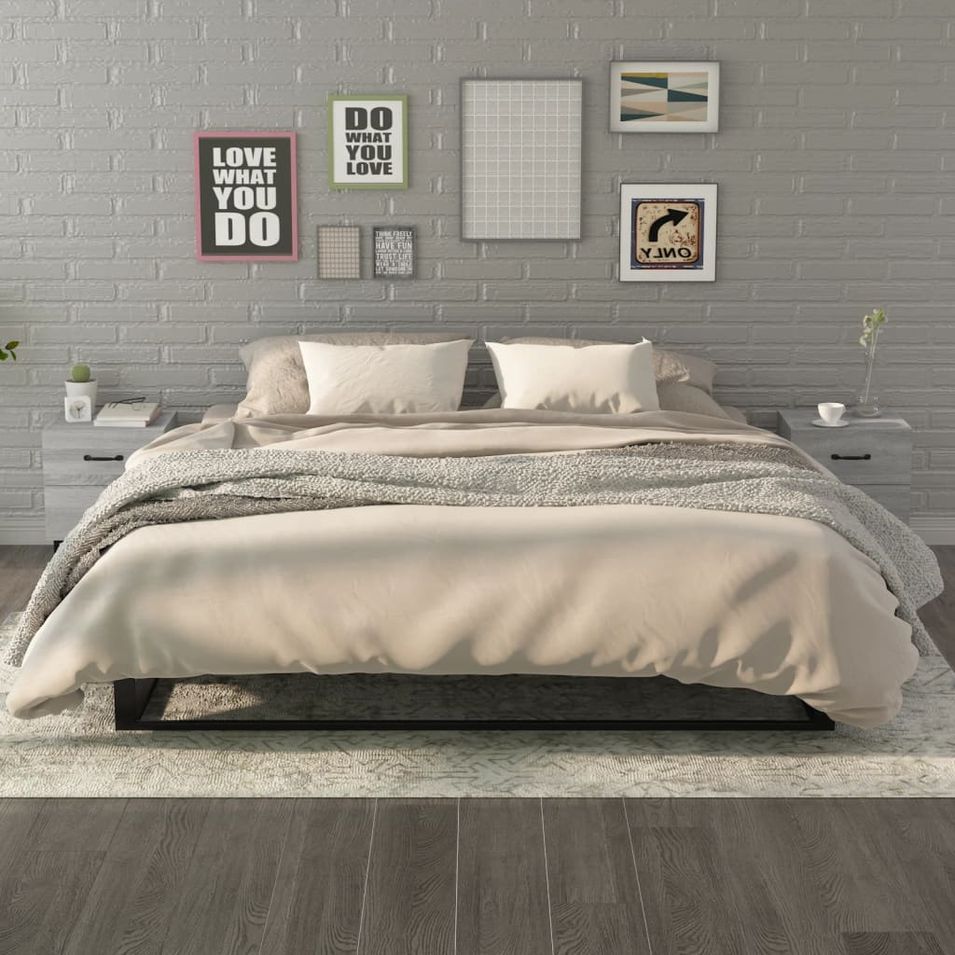 Tables de chevet 2 pcs Sonoma gris 40x35x47,5 cm - Photo n°1