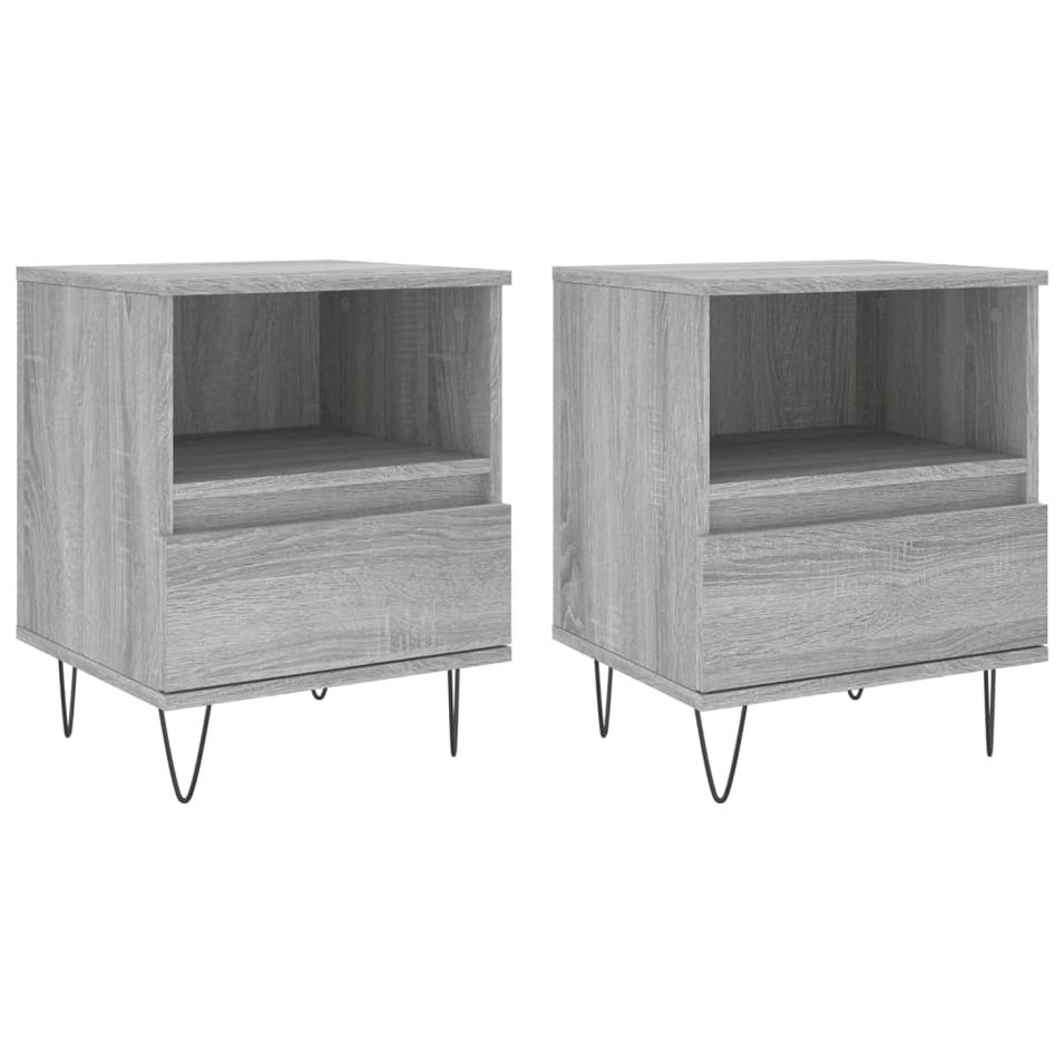Tables de chevet 2 pcs sonoma gris 40x35x50 cm bois ingénierie - Photo n°1