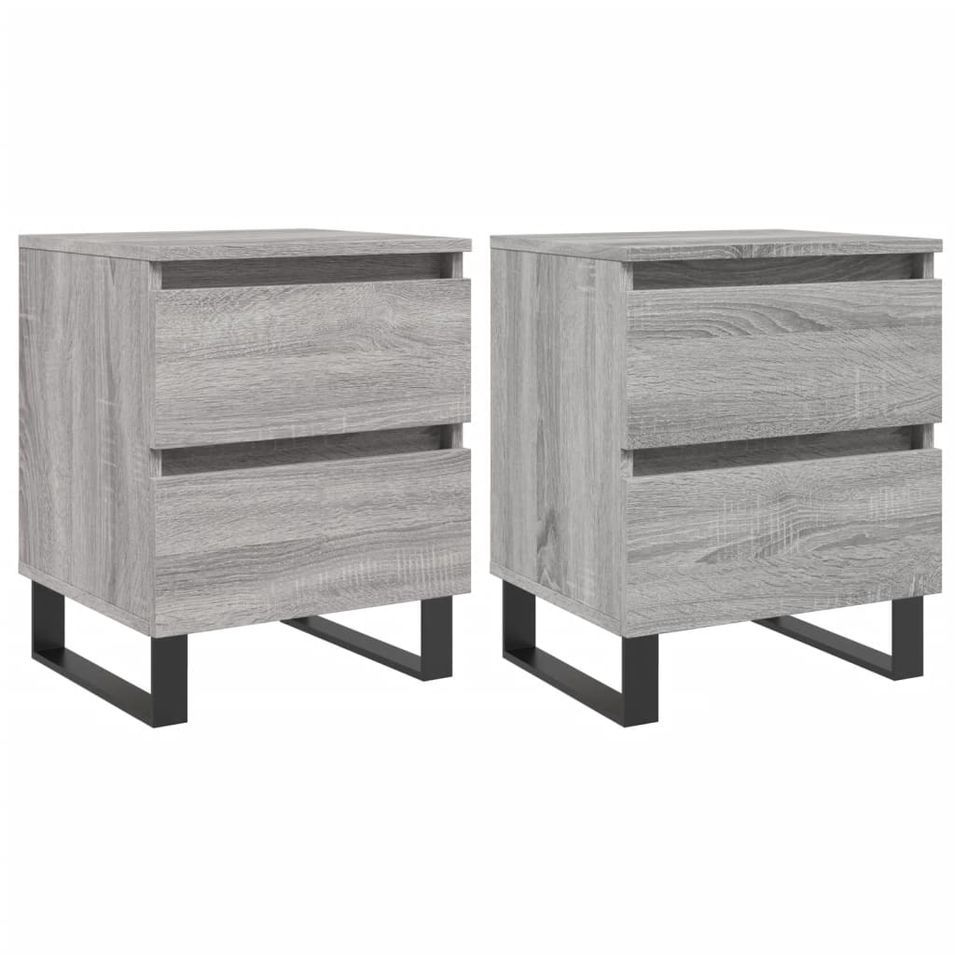 Tables de chevet 2 pcs sonoma gris 40x35x50 cm bois ingénierie - Photo n°1