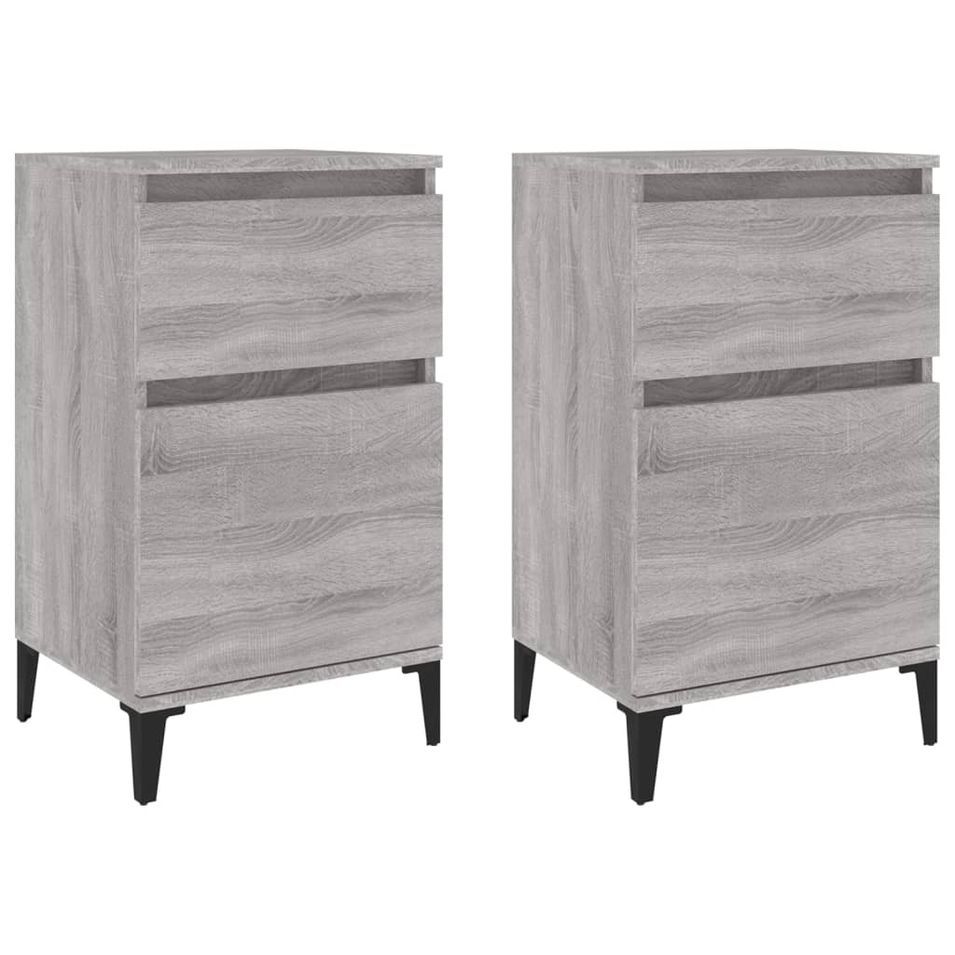 Tables de chevet 2 pcs sonoma gris 40x35x70 cm - Photo n°1