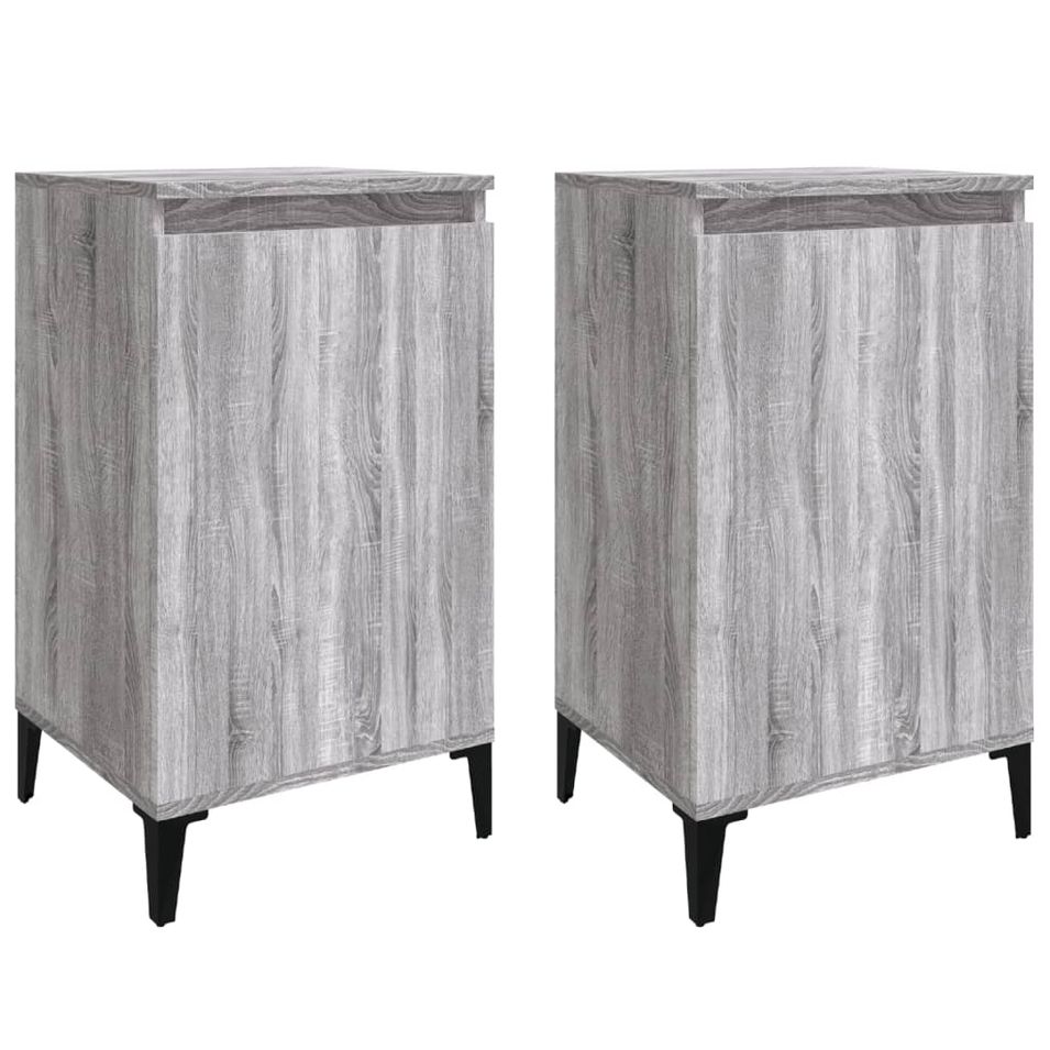 Tables de chevet 2 pcs sonoma gris 40x35x70cm bois d'ingénierie - Photo n°1
