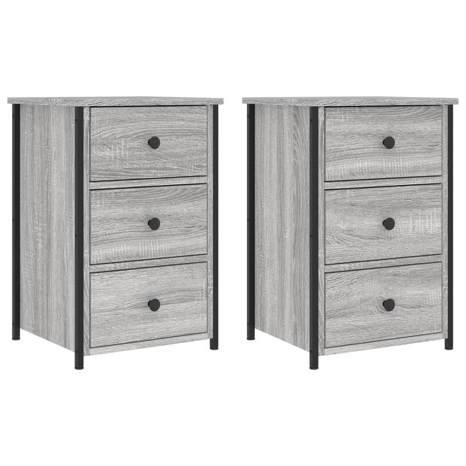 Tables de chevet 2 pcs sonoma gris 40x36x60cm bois d'ingénierie - Photo n°1