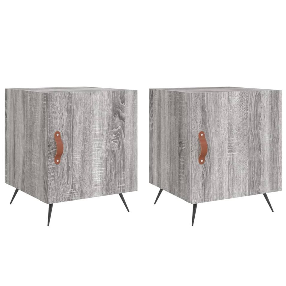 Tables de chevet 2 pcs sonoma gris 40x40x50cm bois d'ingénierie - Photo n°1