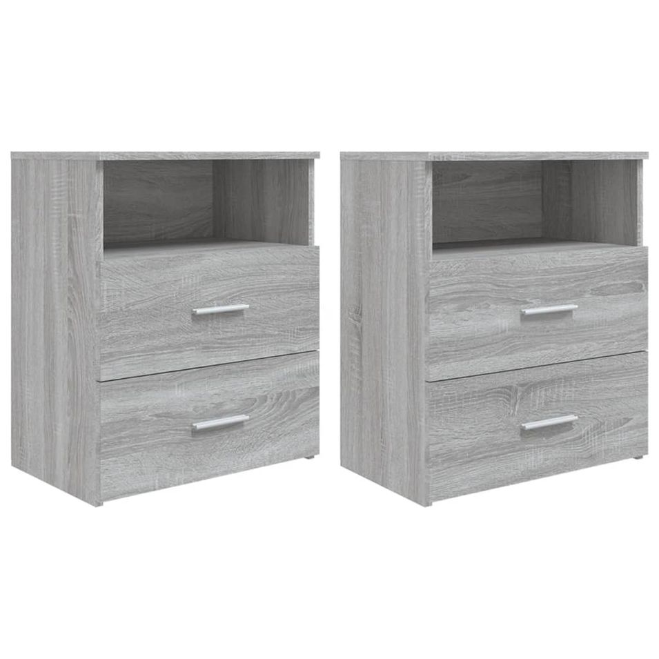 Tables de chevet 2 pcs Sonoma gris 50x32x60 cm - Photo n°1