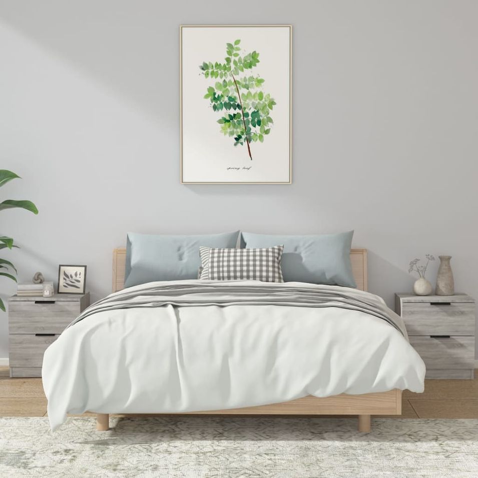 Tables de chevet 2 pcs Sonoma gris Bois d'ingénierie - Photo n°1