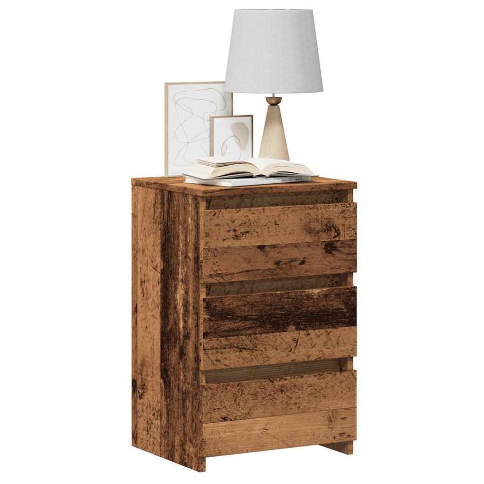 Tables de chevet 2 pcs vieux bois 40x35x62,5 cm bois ingénierie - Photo n°1