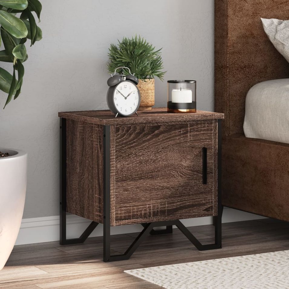 Tables de chevet 2pcs chêne marron 40x30x40cm bois d'ingénierie - Photo n°1