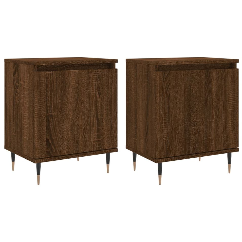 Tables de chevet 2pcs chêne marron 40x30x50cm bois d'ingénierie - Photo n°1
