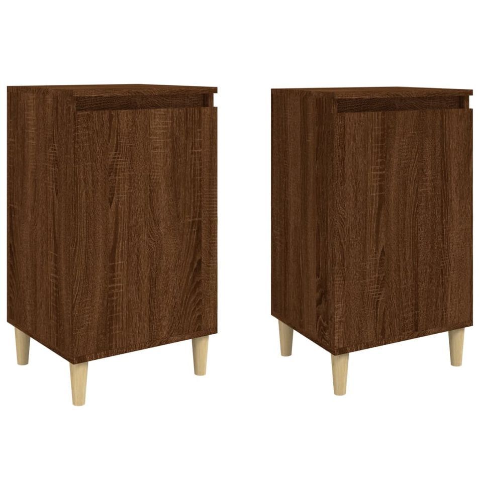 Tables de chevet 2pcs chêne marron 40x35x70cm bois d'ingénierie - Photo n°1