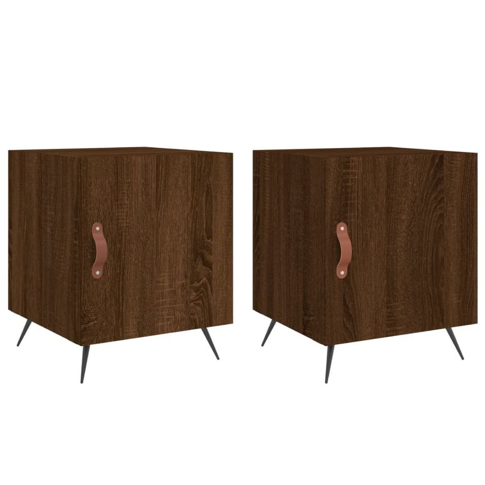 Tables de chevet 2pcs chêne marron 40x40x50cm bois d'ingénierie - Photo n°1