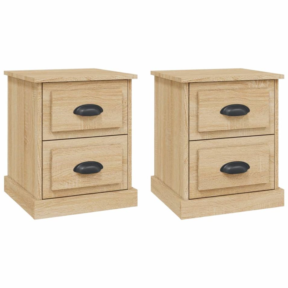 Tables de chevet 2pcs chêne sonoma 39x39x47,5cm bois ingénierie - Photo n°1