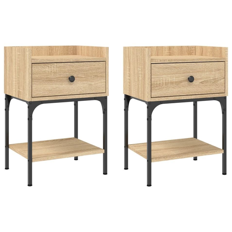 Tables de chevet 2pcs chêne sonoma 40,5x31x60cm bois ingénierie - Photo n°1