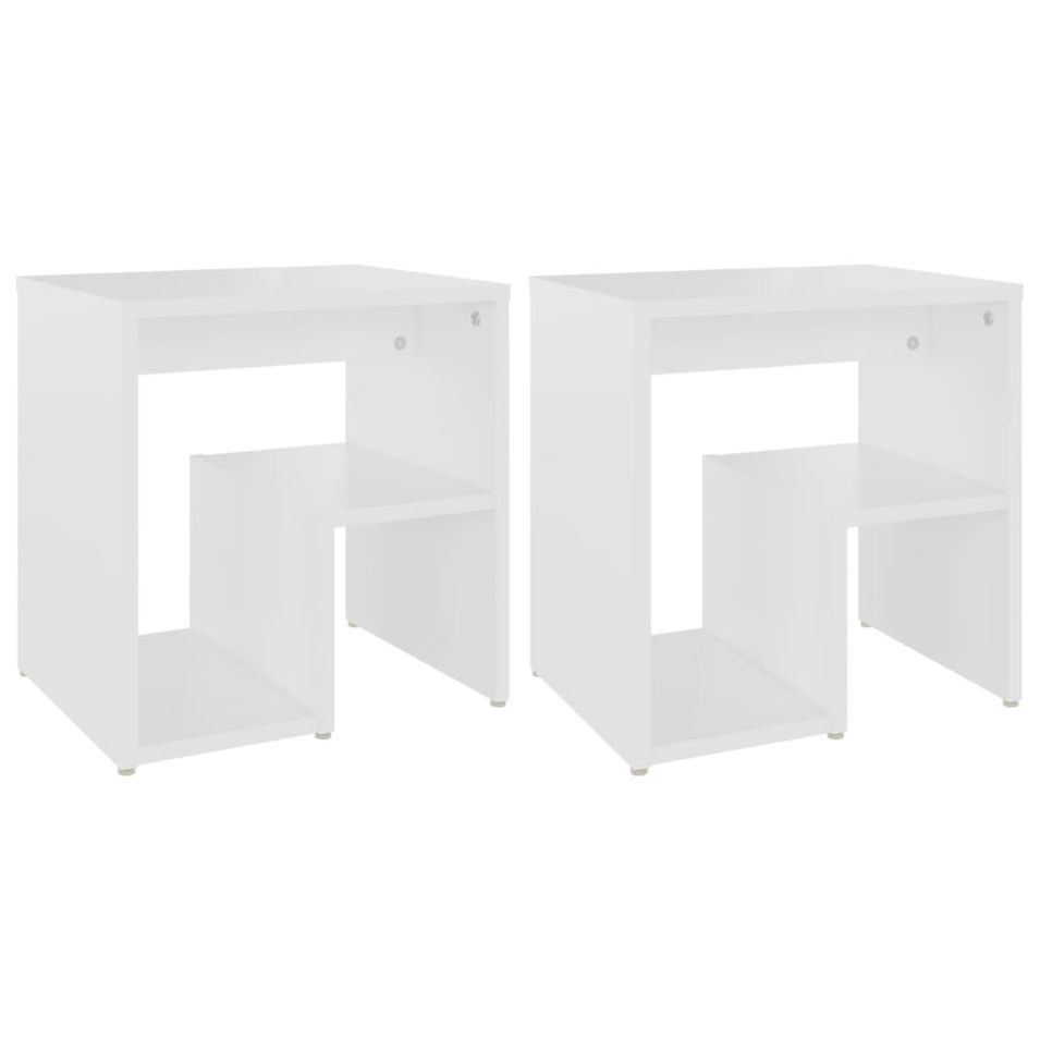 Tables de chevet blanche 40x30x40 cm Kivalo - Lot de 2 - Photo n°1