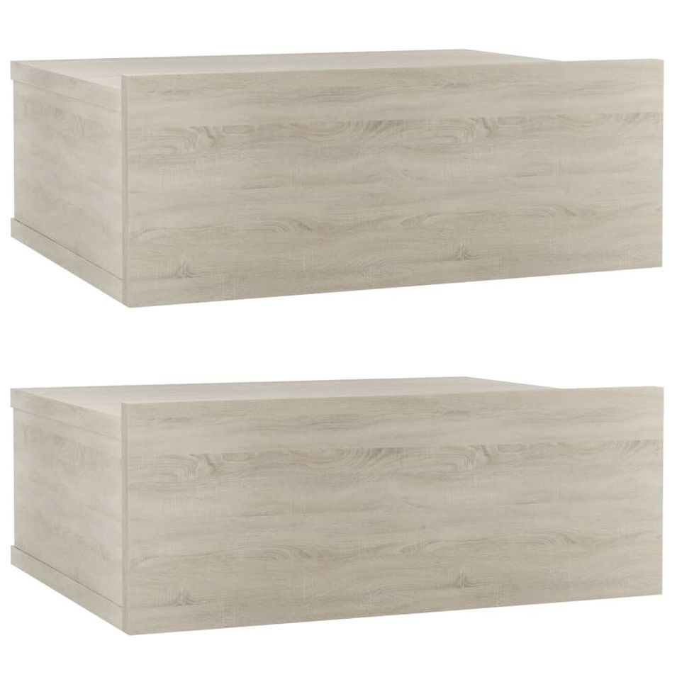 Tables de chevet flottantes 2 pcs Chêne sonoma 40x30x15 cm - Photo n°1