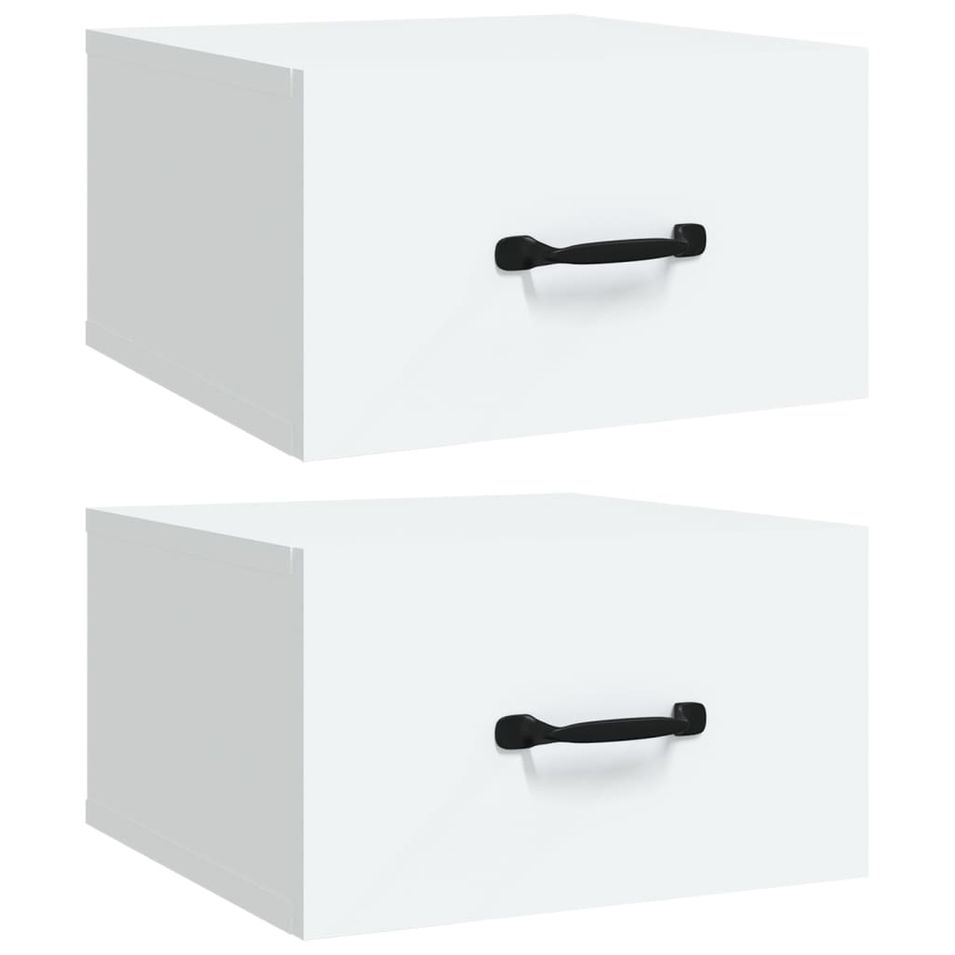 Tables de chevet murales 2 pcs Blanc 35x35x20 cm - Photo n°1