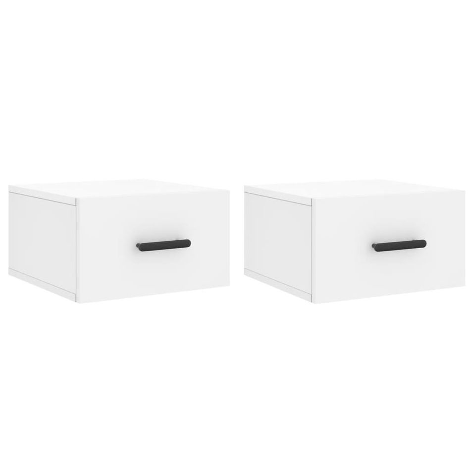Tables de chevet murales 2 pcs blanc 35x35x20 cm - Photo n°1