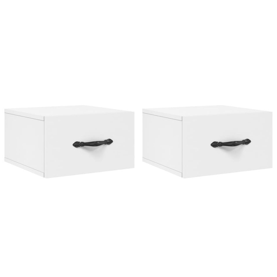 Tables de chevet murales 2 pcs blanc 35x35x20 cm - Photo n°1