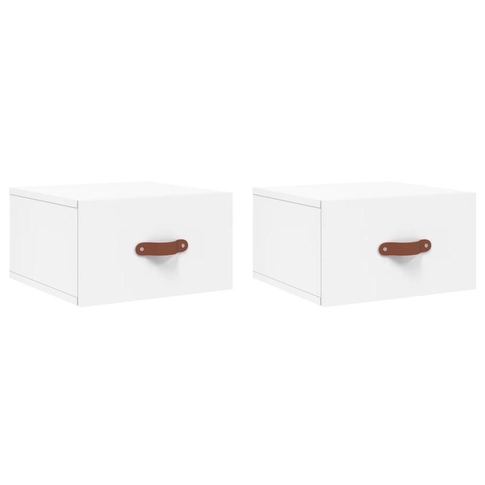 Tables de chevet murales 2 pcs blanc 35x35x20 cm - Photo n°1