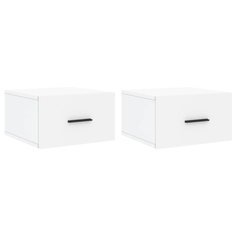 Tables de chevet murales 2 pcs blanc 35x35x20 cm - Photo n°1