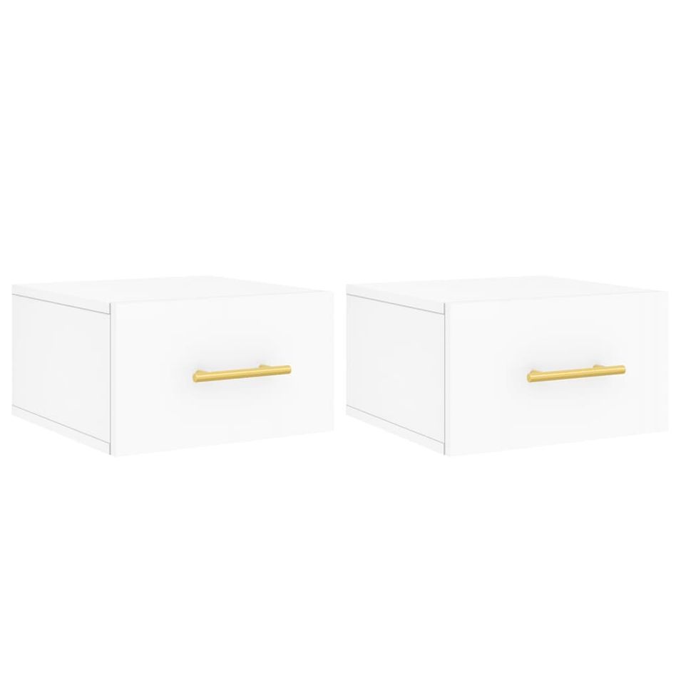 Tables de chevet murales 2 pcs blanc 35x35x20 cm - Photo n°1
