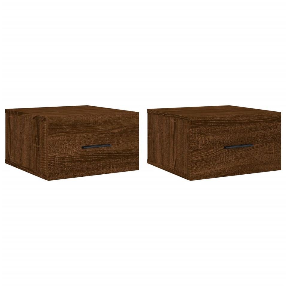 Tables de chevet murales 2 pcs chêne marron 35x35x20 cm - Photo n°1