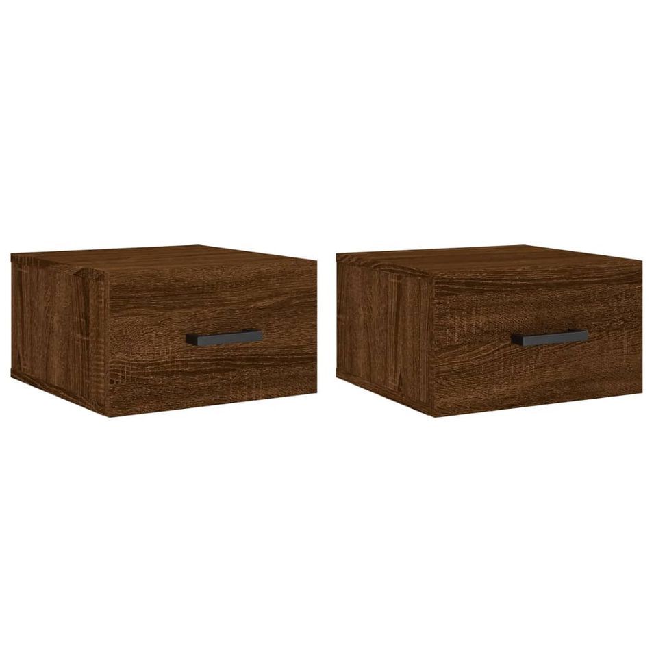 Tables de chevet murales 2 pcs chêne marron 35x35x20 cm - Photo n°1